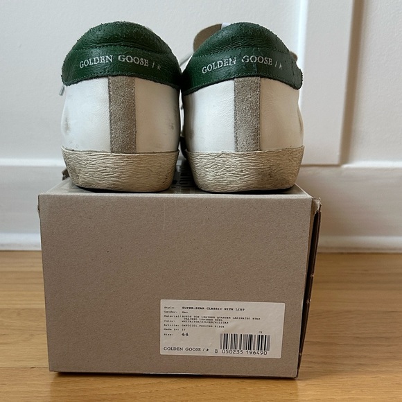Golden Goose Superstar Sneakers - Green and White Mens size 44 - Picture 1 of 6